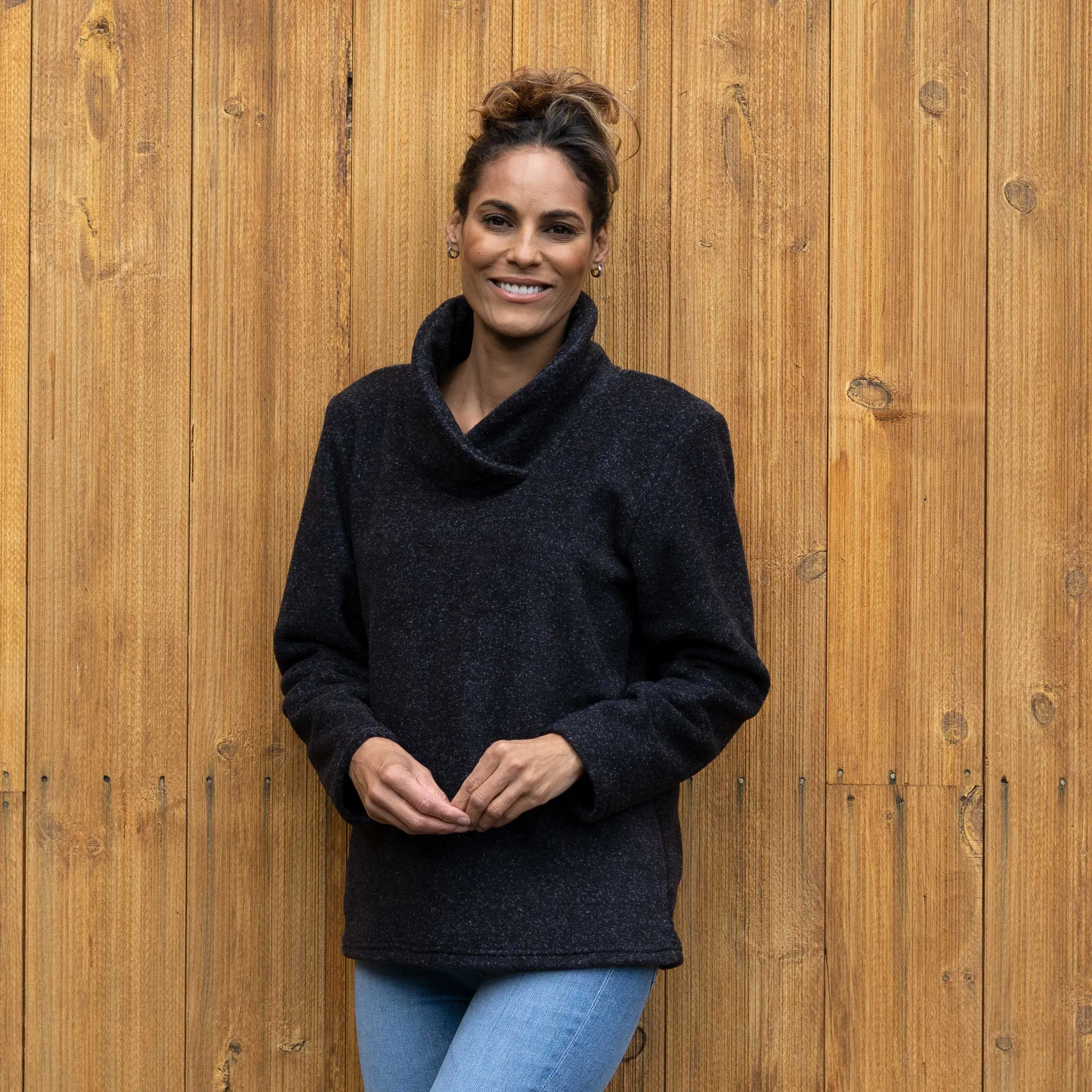 Cowl Neck Fleece Pullover