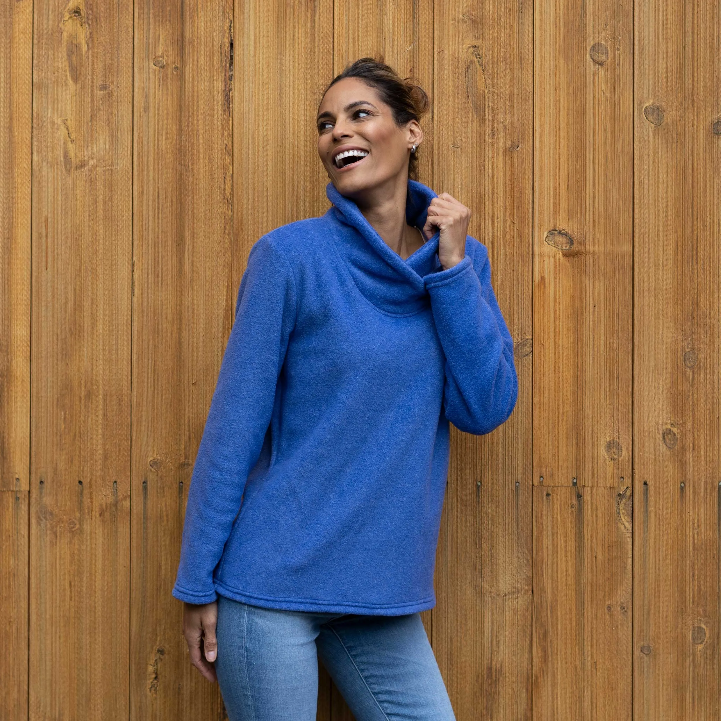 Cowl Neck Fleece Pullover