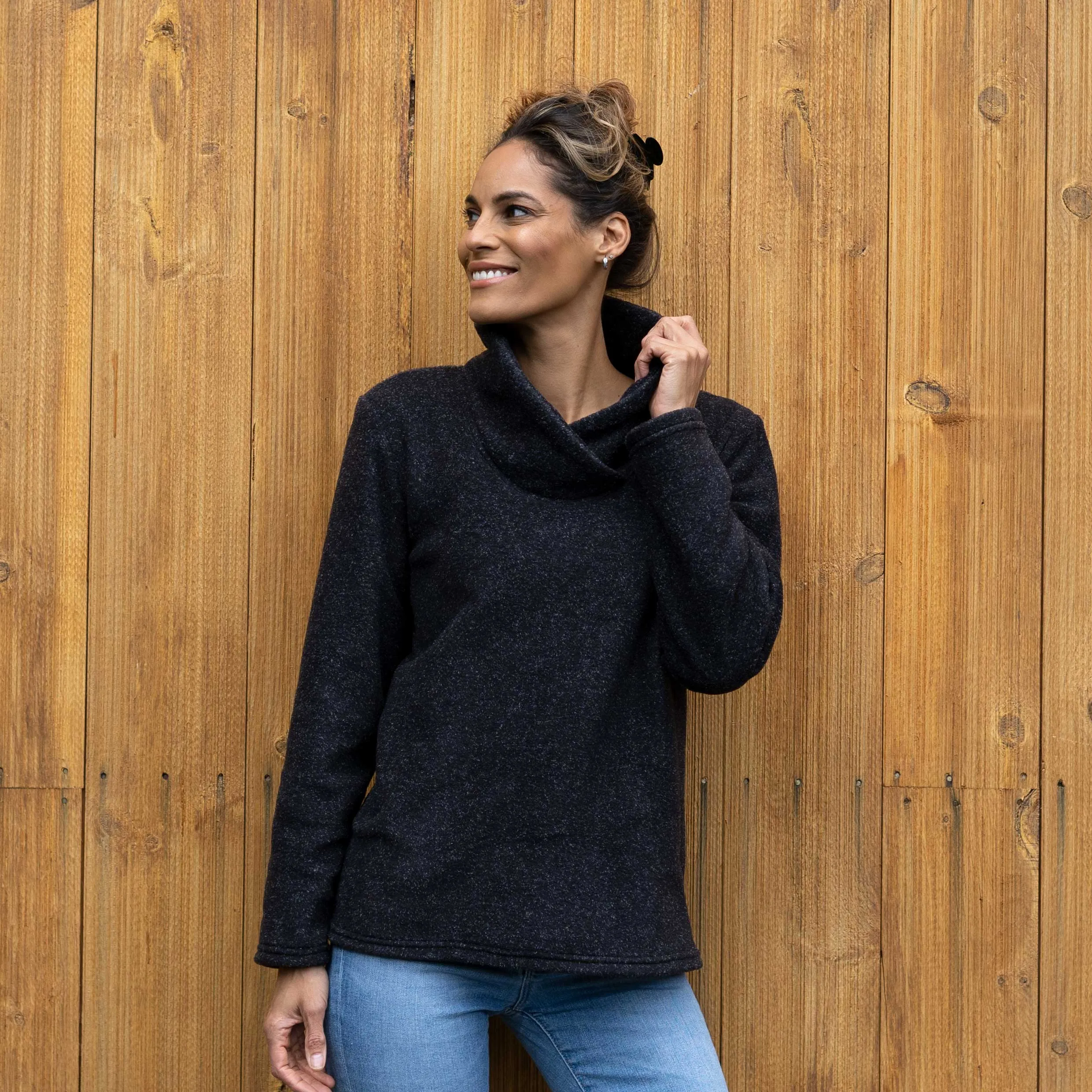 Cowl Neck Fleece Pullover