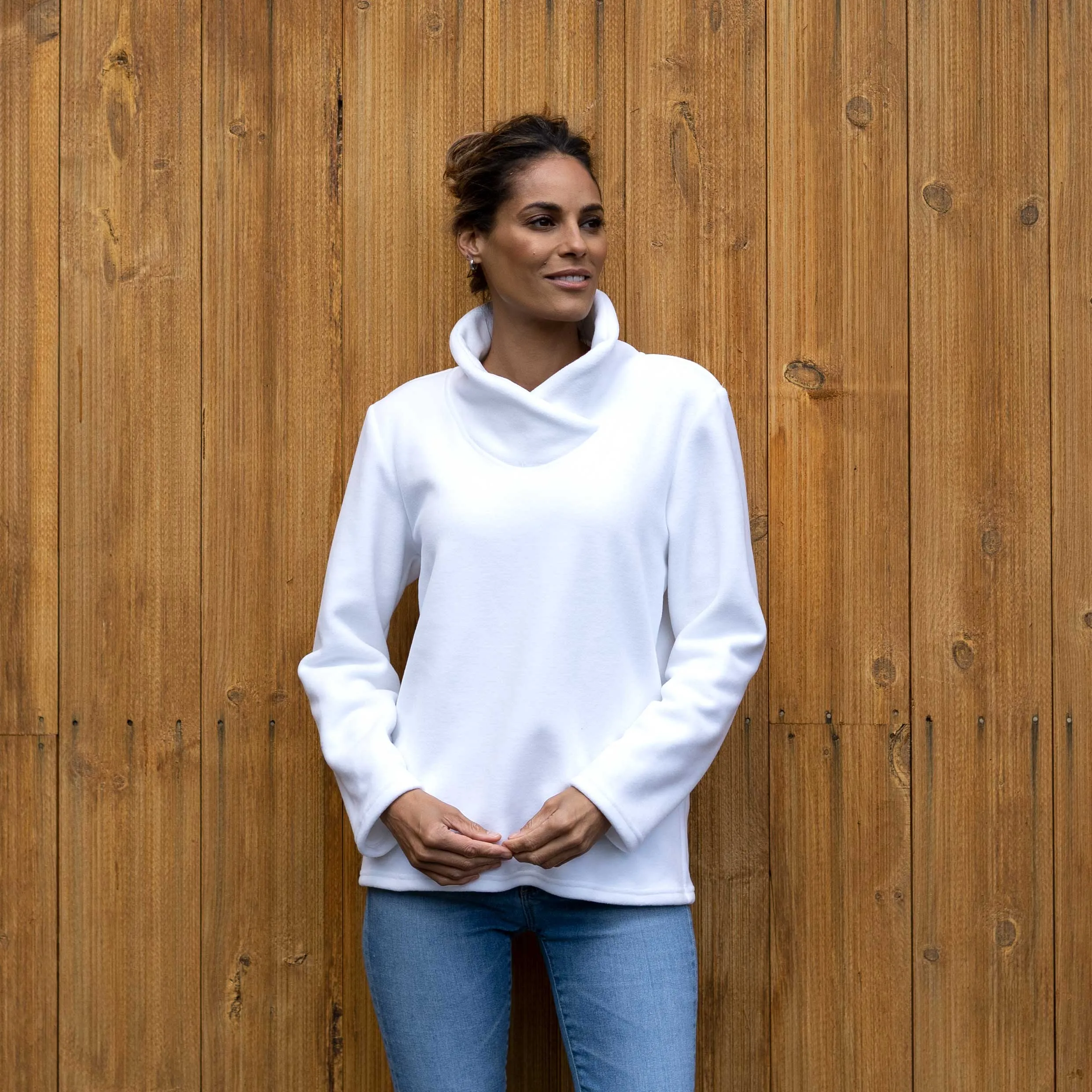 Cowl Neck Fleece Pullover