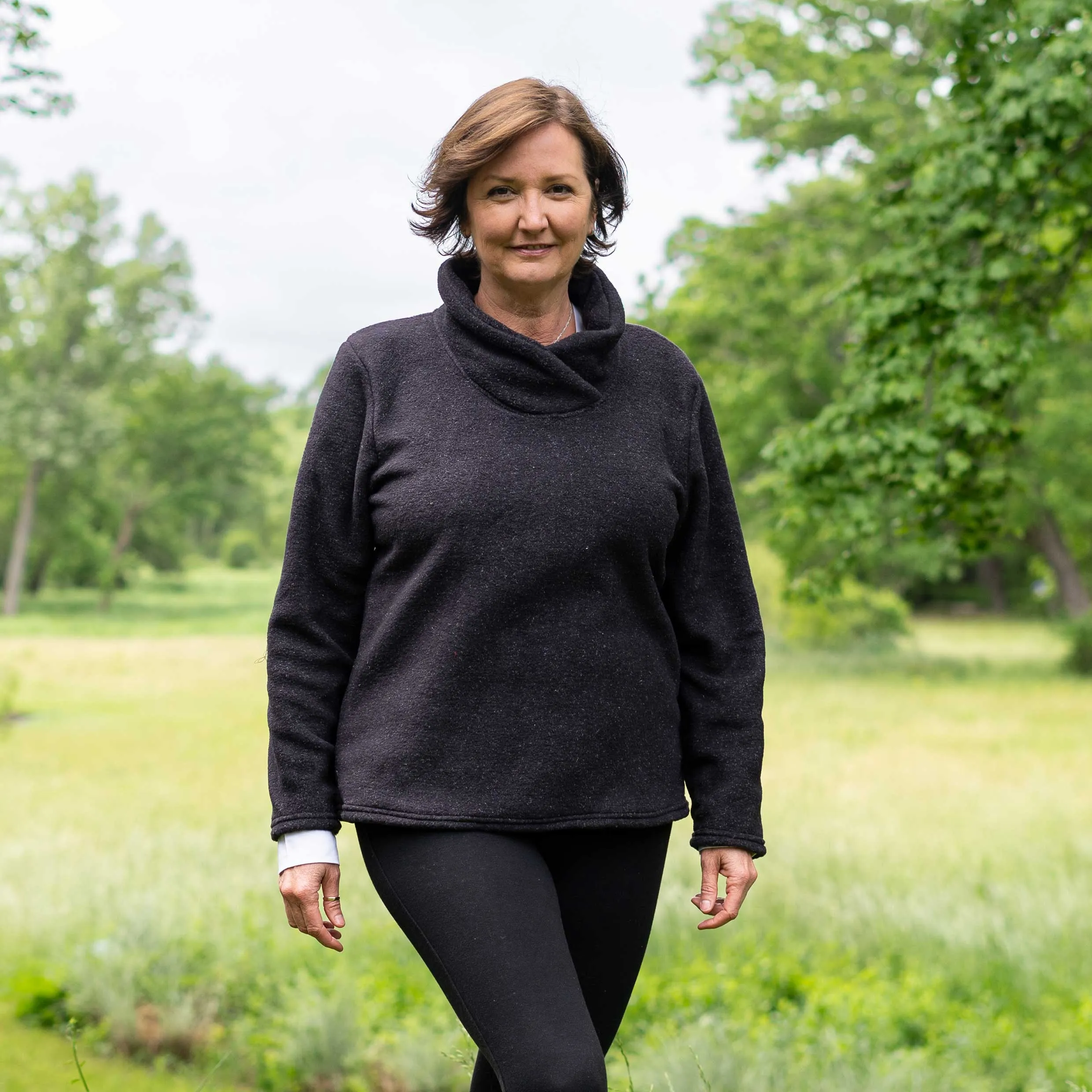 Cowl Neck Fleece Pullover