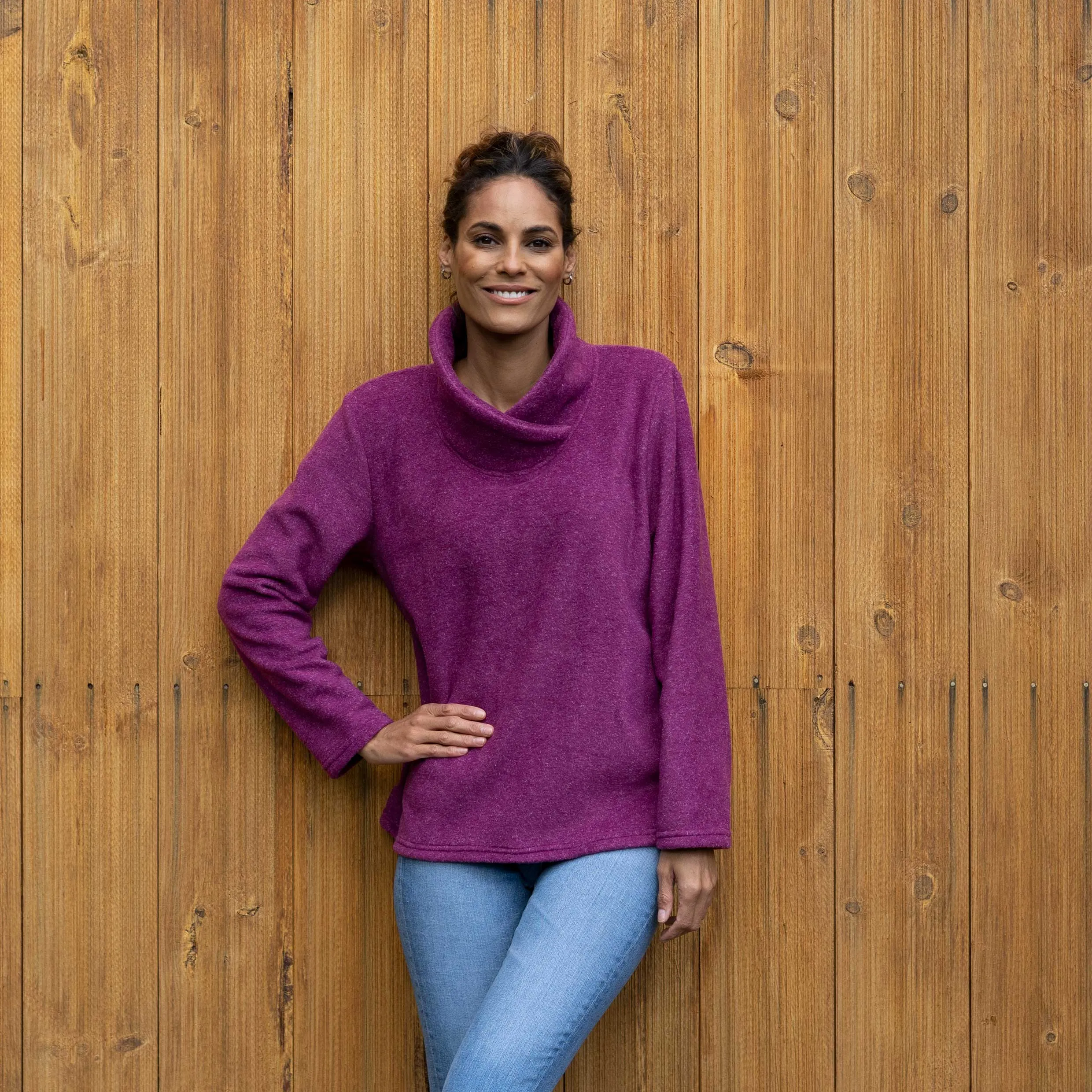 Cowl Neck Fleece Pullover