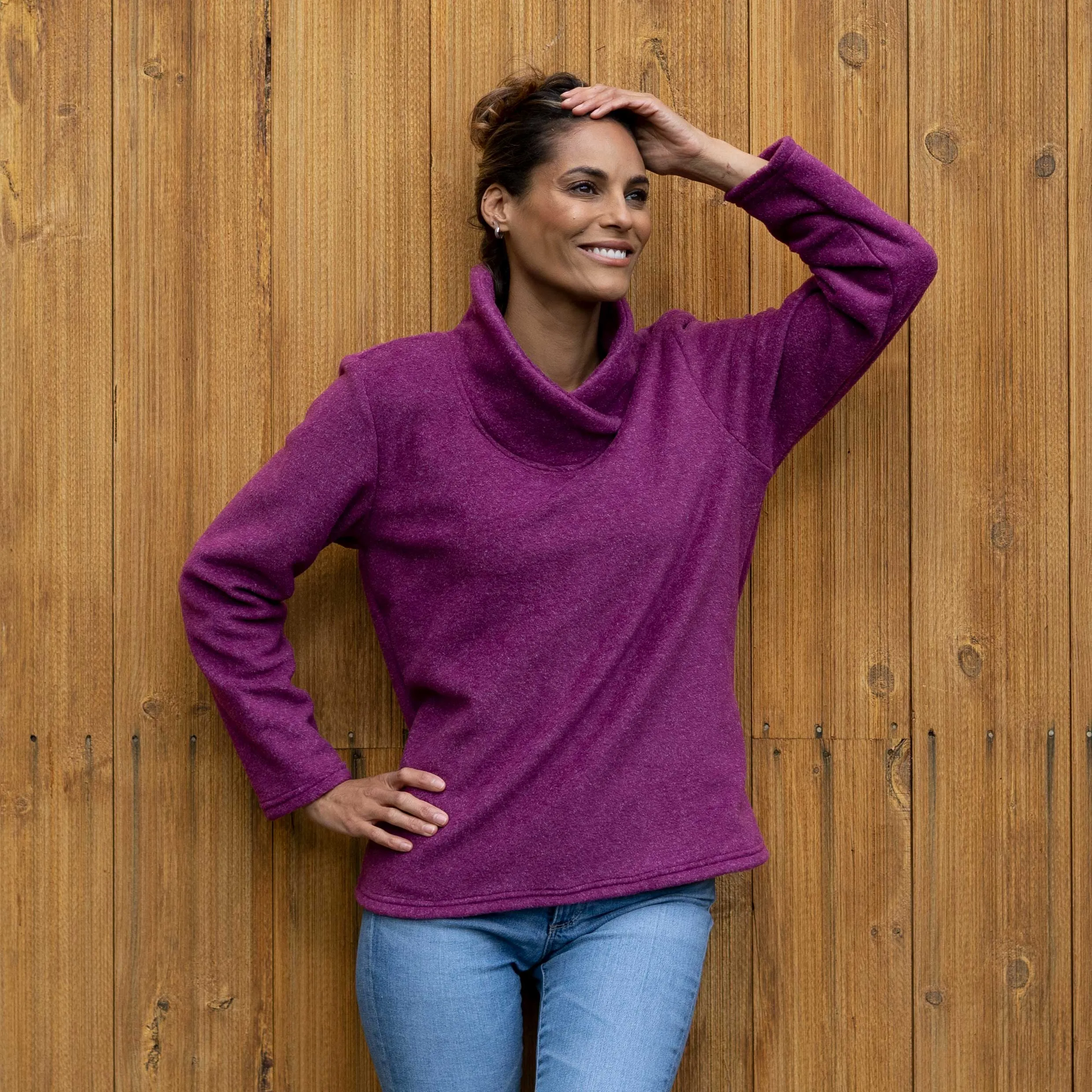 Cowl Neck Fleece Pullover