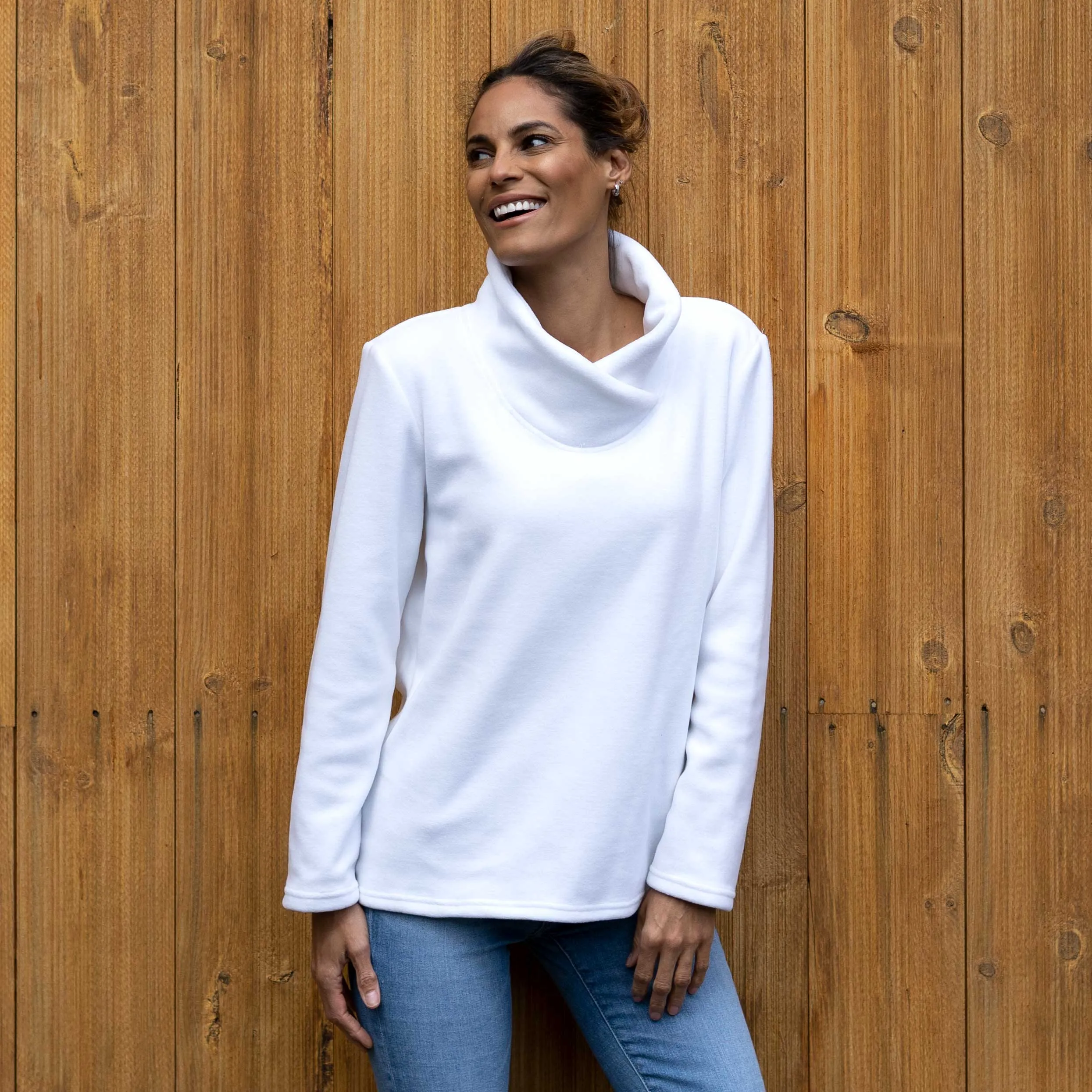 Cowl Neck Fleece Pullover