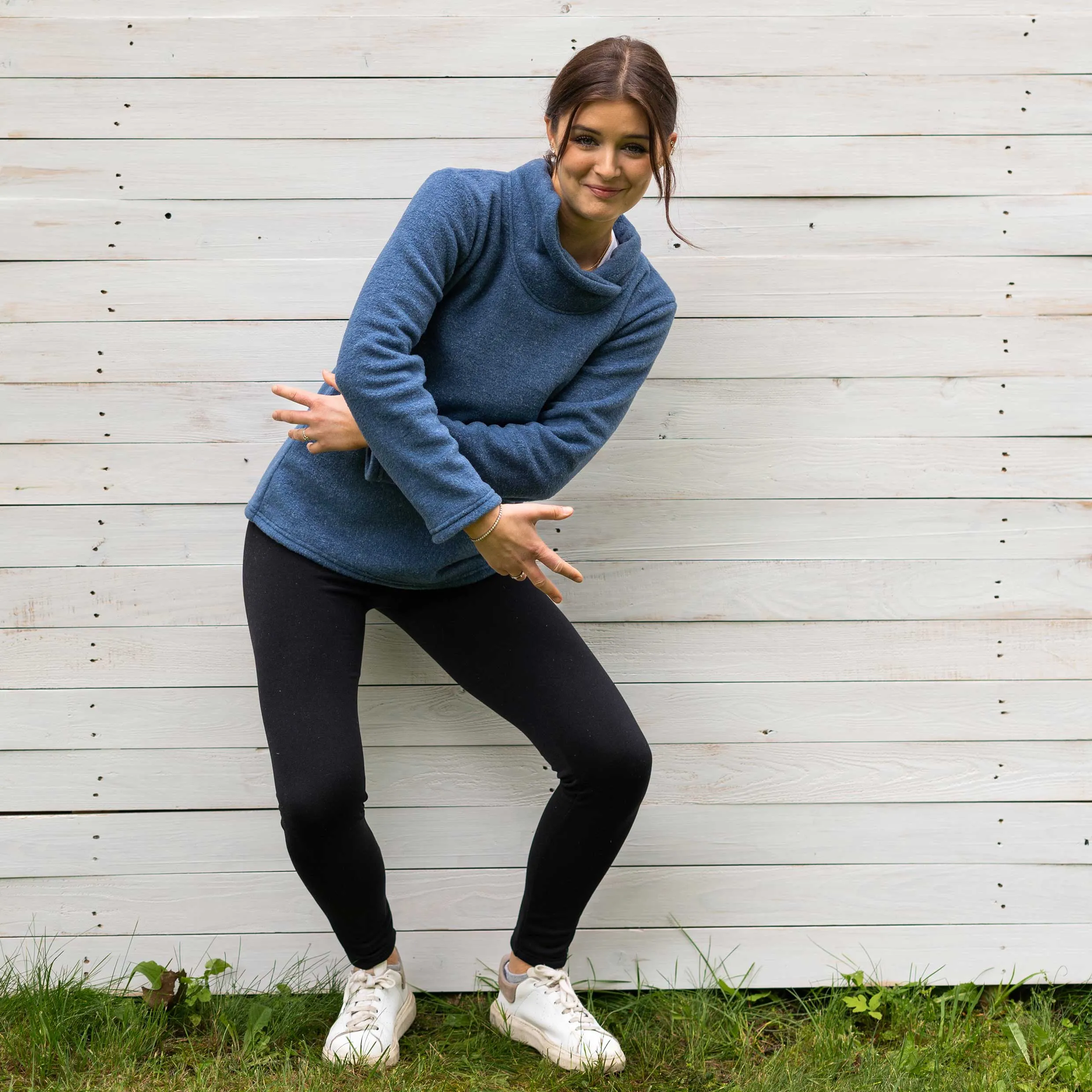 Cowl Neck Fleece Pullover