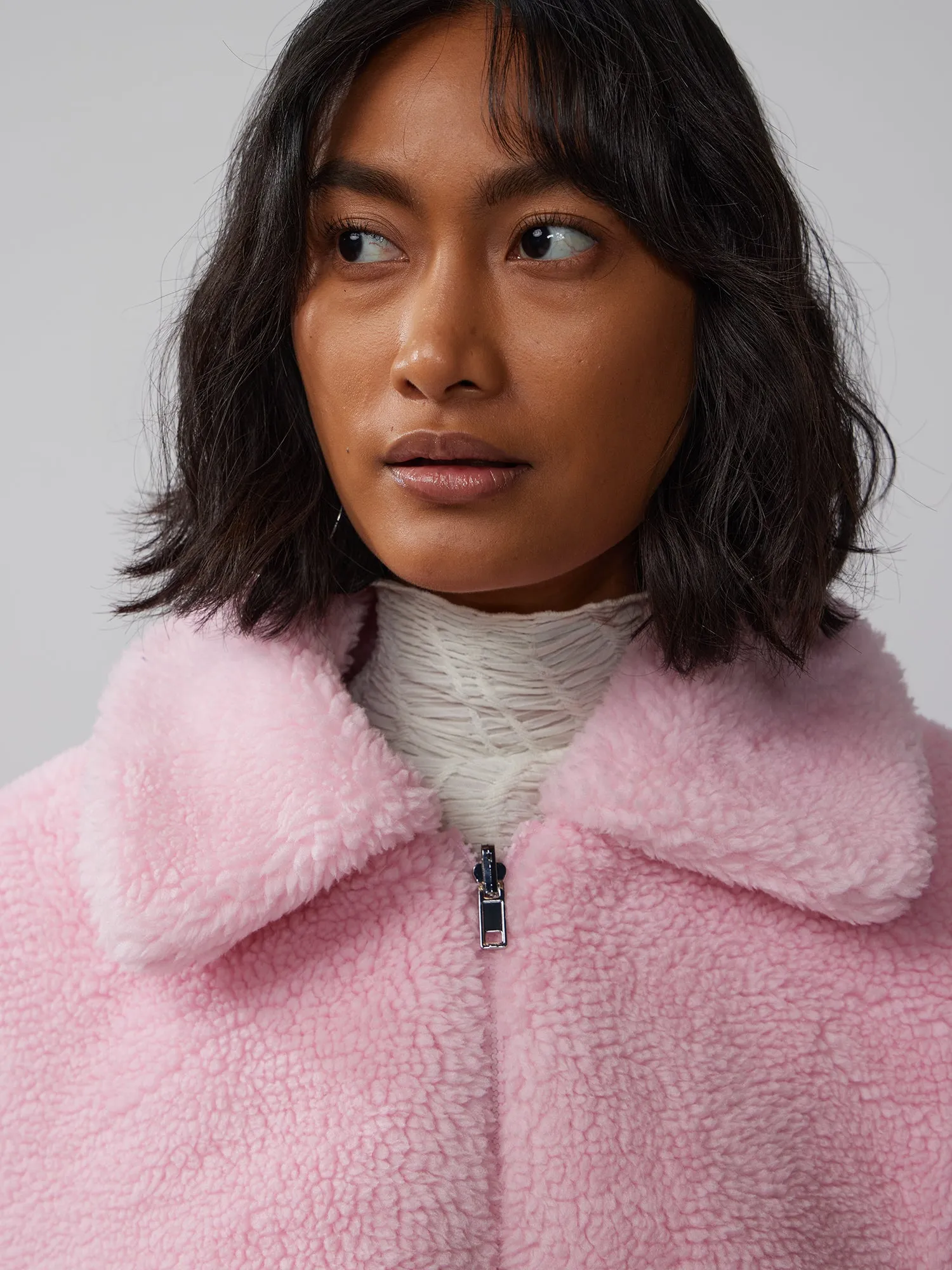 Cozy Faux-Fur Bomber Jacket
