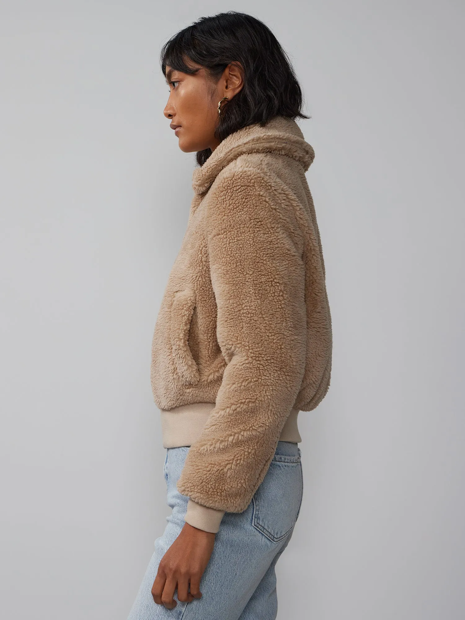 Cozy Faux-Fur Bomber Jacket