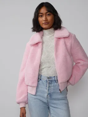 Cozy Faux-Fur Bomber Jacket