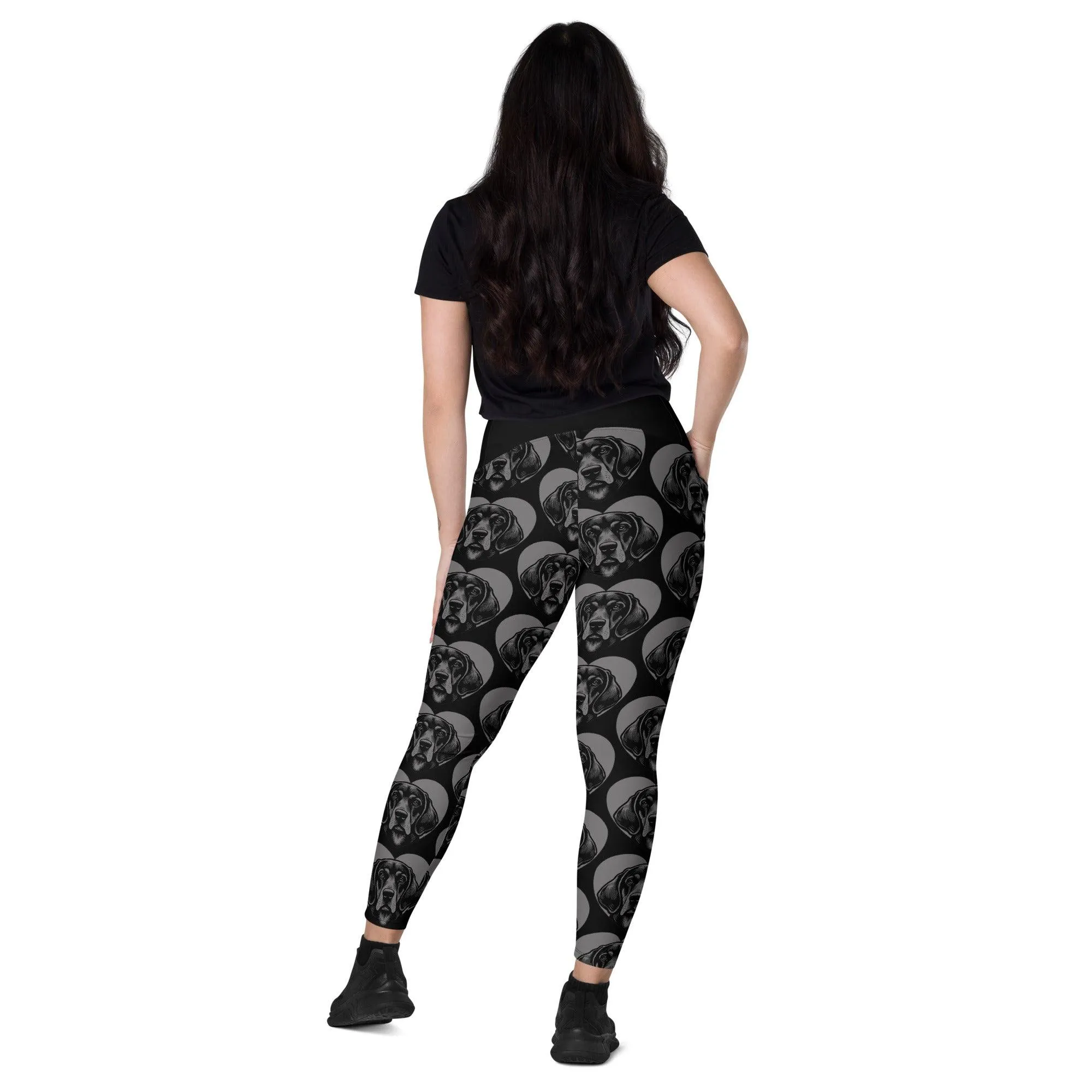 DOG BREED LEGGINGS with pockets - BLUETICK COONHOUND - HERTTAHOUND - grey