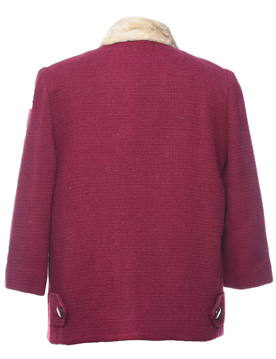 Double Breasted Wool Coat - M