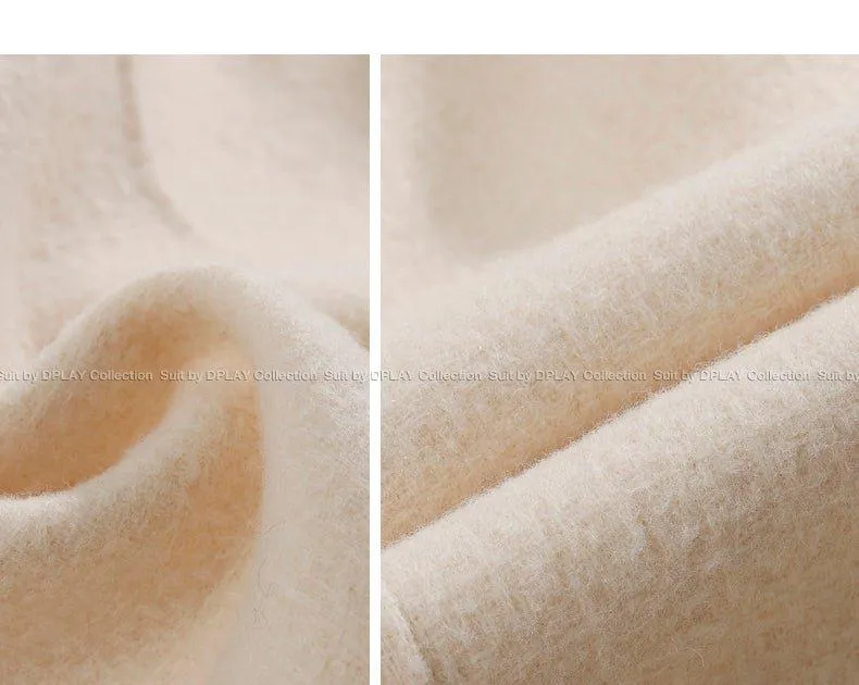 DPLAY fall Winter wool Beige Pearl Skirt - Tios