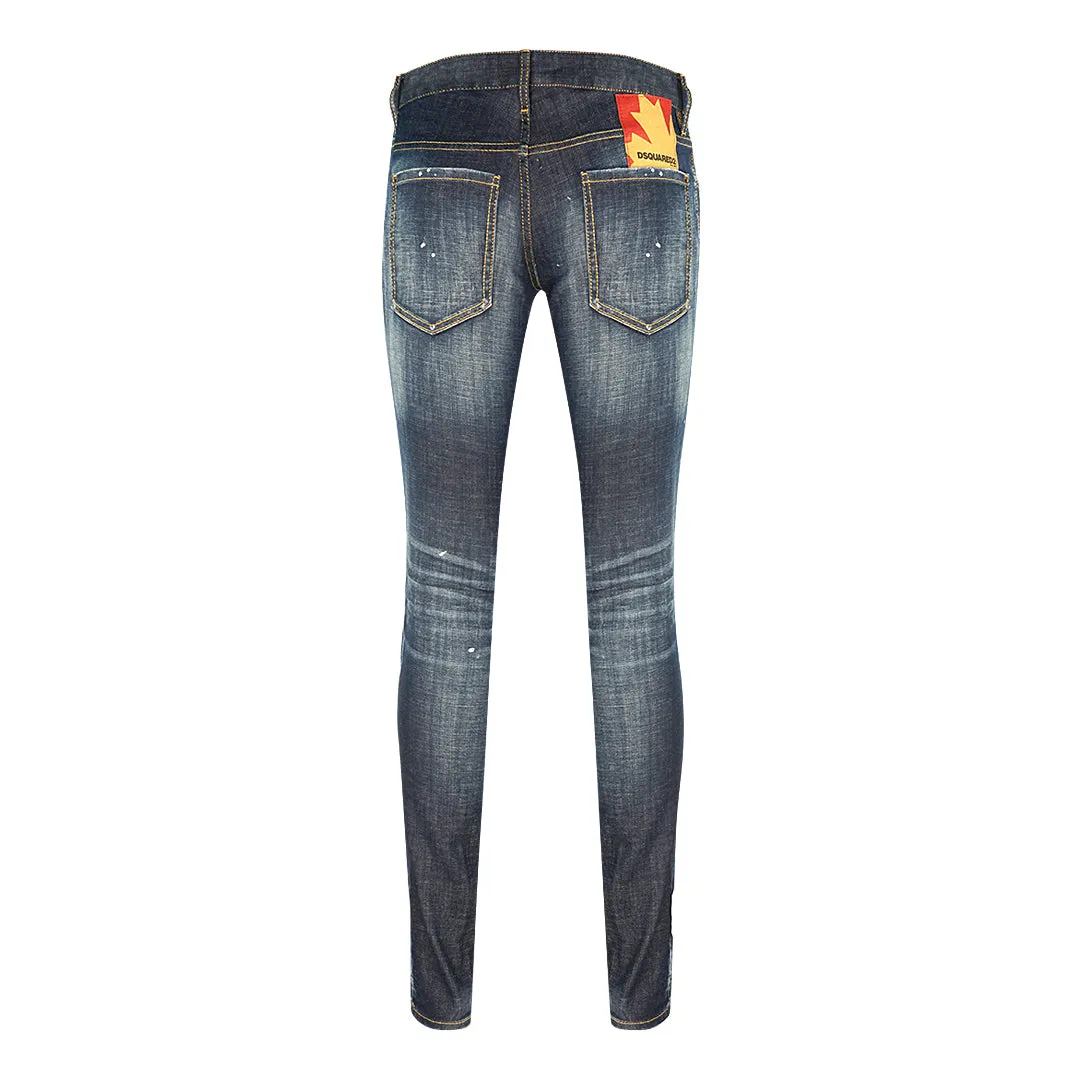 Dsquared2 Slim Jean Paint Splash Canadian Leaf Jeans