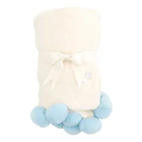 Elegant Baby Pom Trim Fleece Baby Stroller Blanket