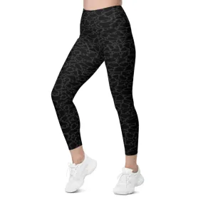 ELEVATED ESSENTIALS, THE PERFECT SIDE POCKET LEGGING BLACK LEOPARD