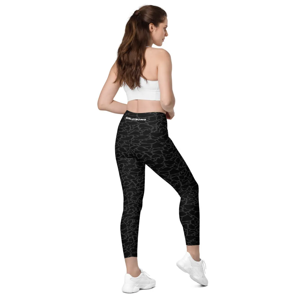 ELEVATED ESSENTIALS, THE PERFECT SIDE POCKET LEGGING BLACK LEOPARD