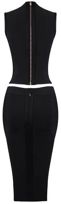 Embroidered Bandage Top and Skirt Set