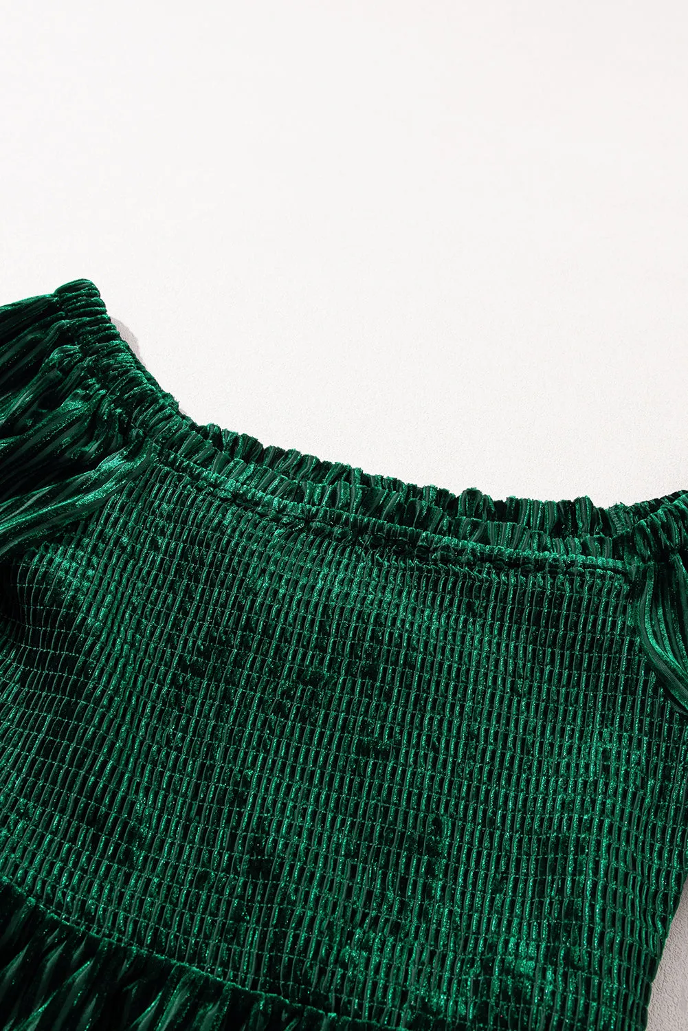 Emerald Velvet Babydoll Top