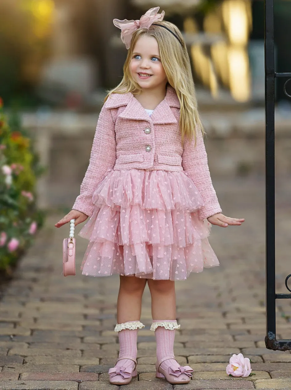 Fairy Flutter Pink Jacket and Tutu Skirt Set