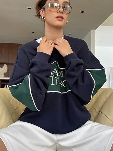 Fashionkova 80's Print Loose Sweatshirt