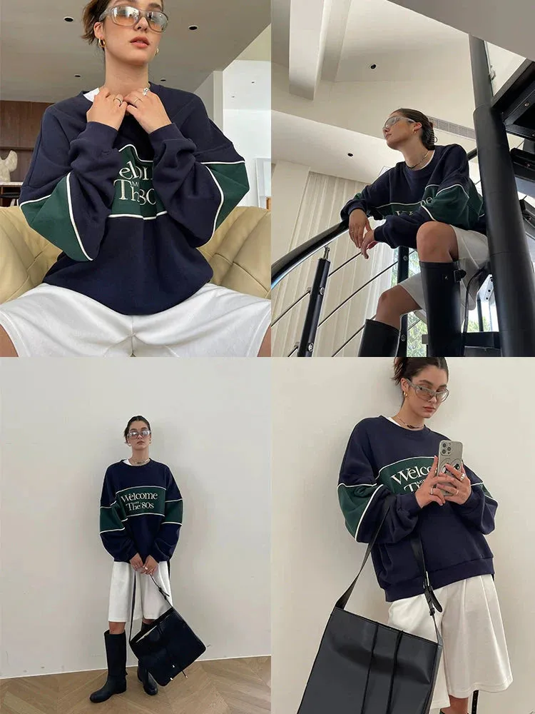 Fashionkova 80's Print Loose Sweatshirt