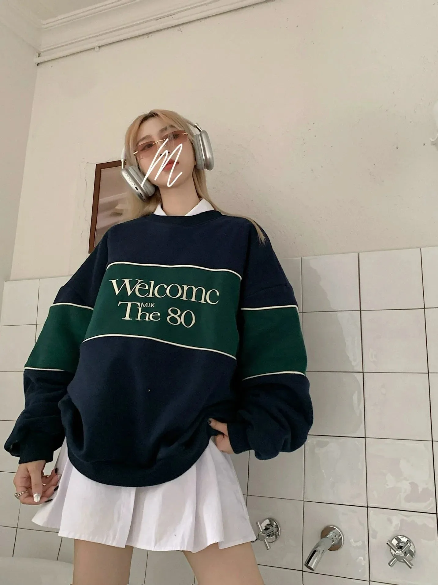 Fashionkova 80's Print Loose Sweatshirt