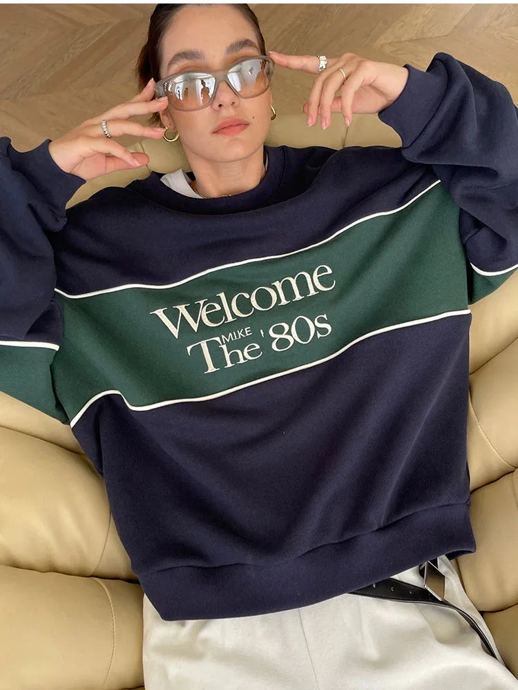 Fashionkova 80's Print Loose Sweatshirt