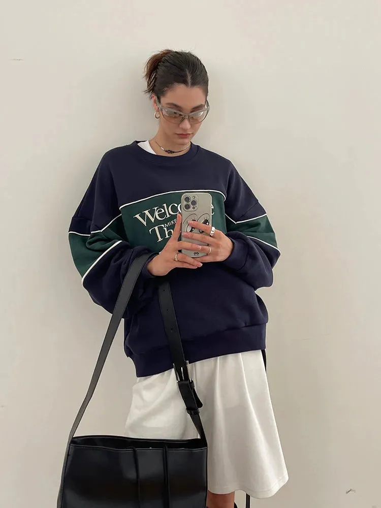 Fashionkova 80's Print Loose Sweatshirt