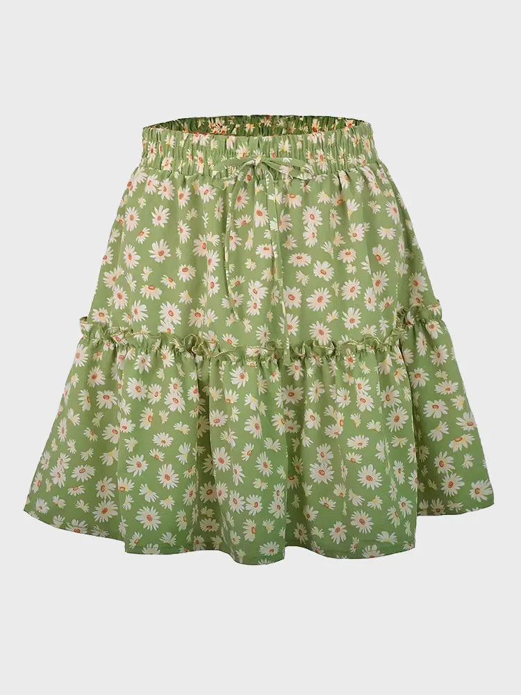 Floral Mini Summer Skirt for Women