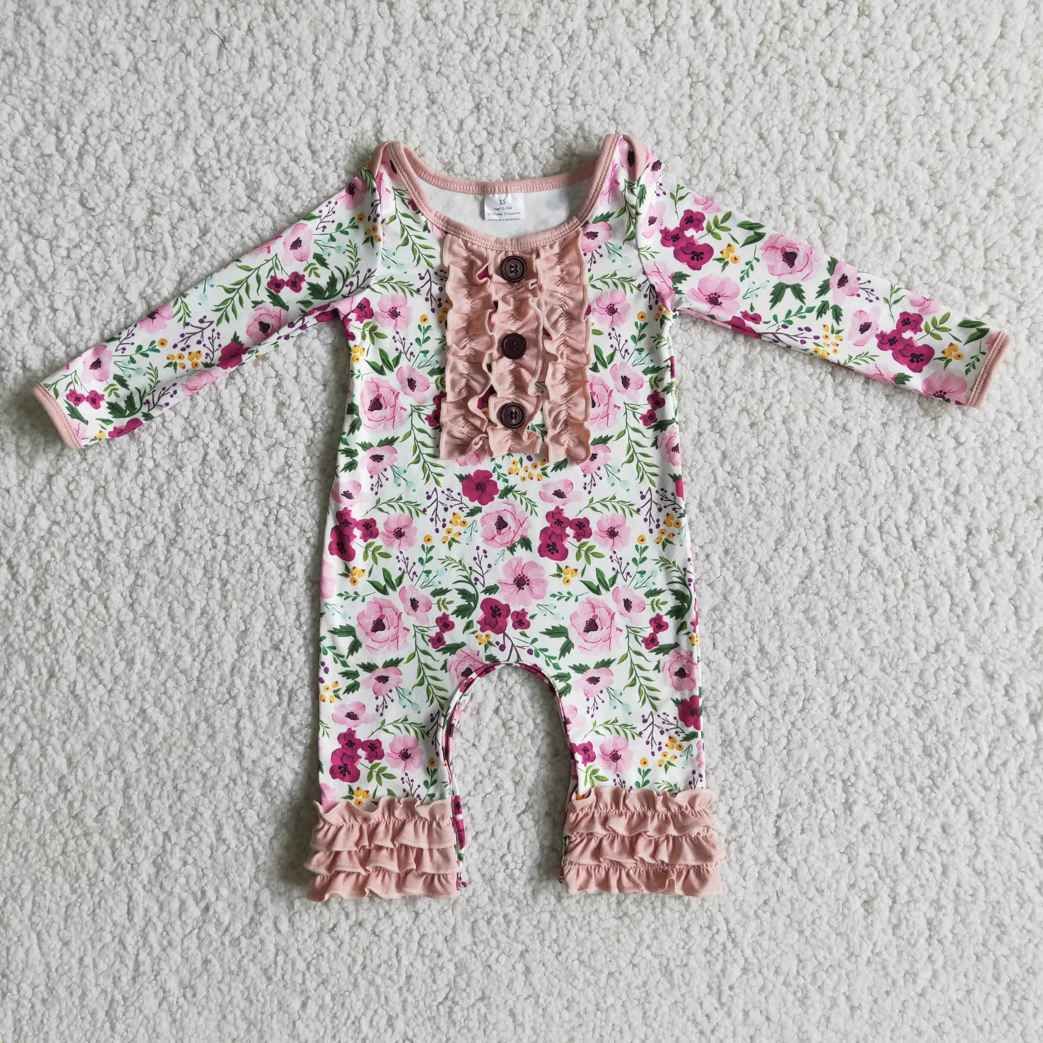 Flower Print Infant Baby Rompers 6 A22-3