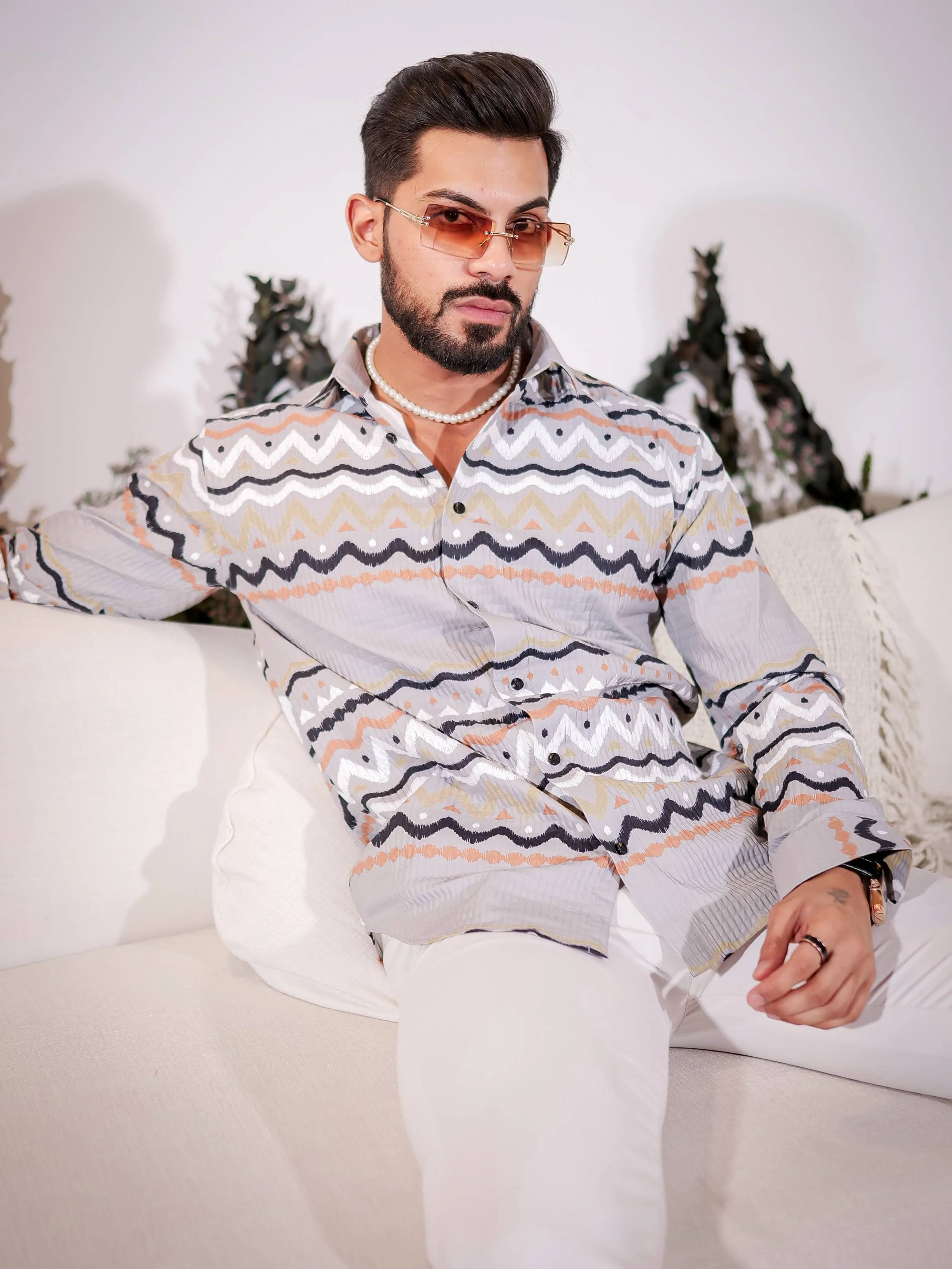 French Grey Imported Premium Shirt for Men's