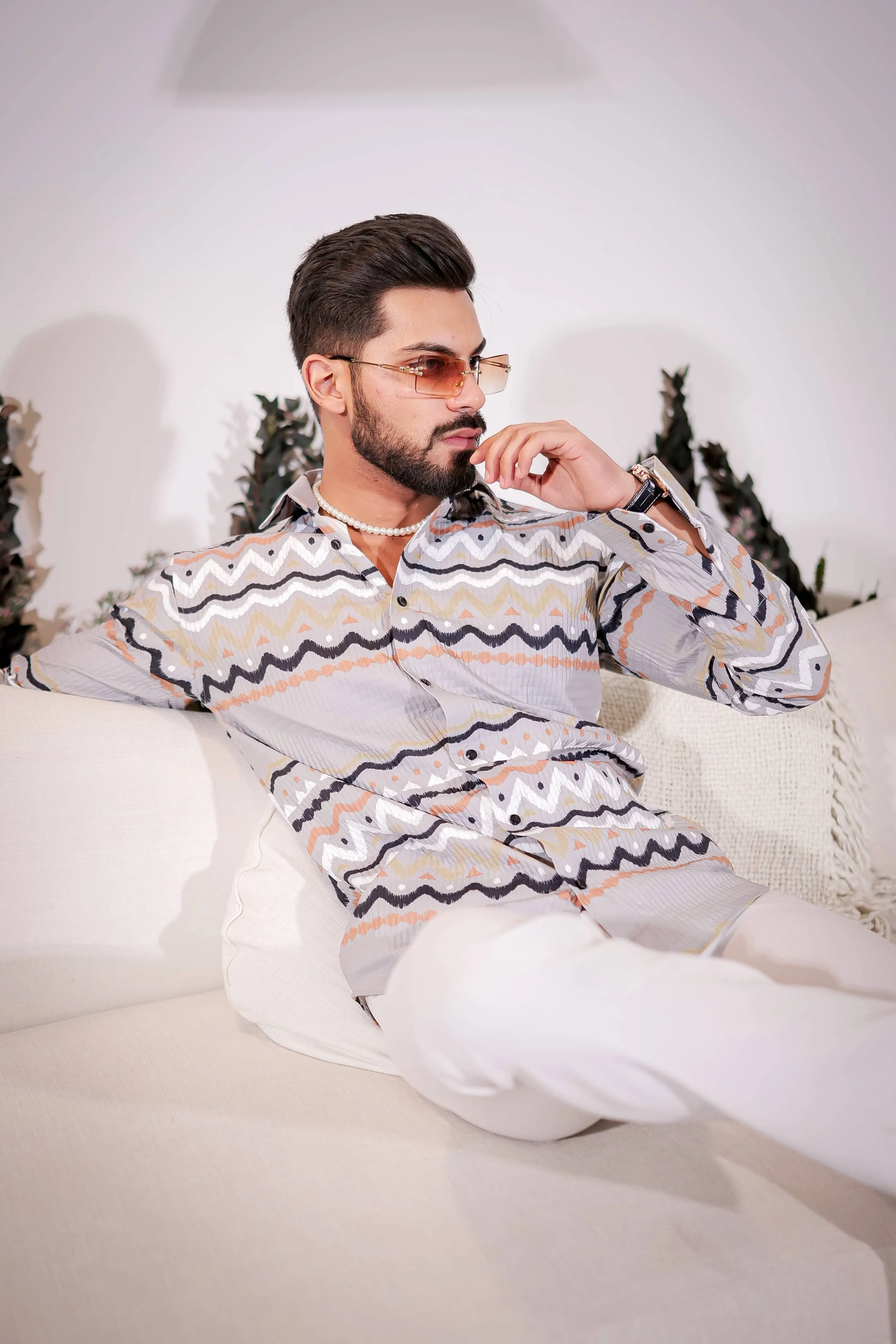 French Grey Imported Premium Shirt for Men's
