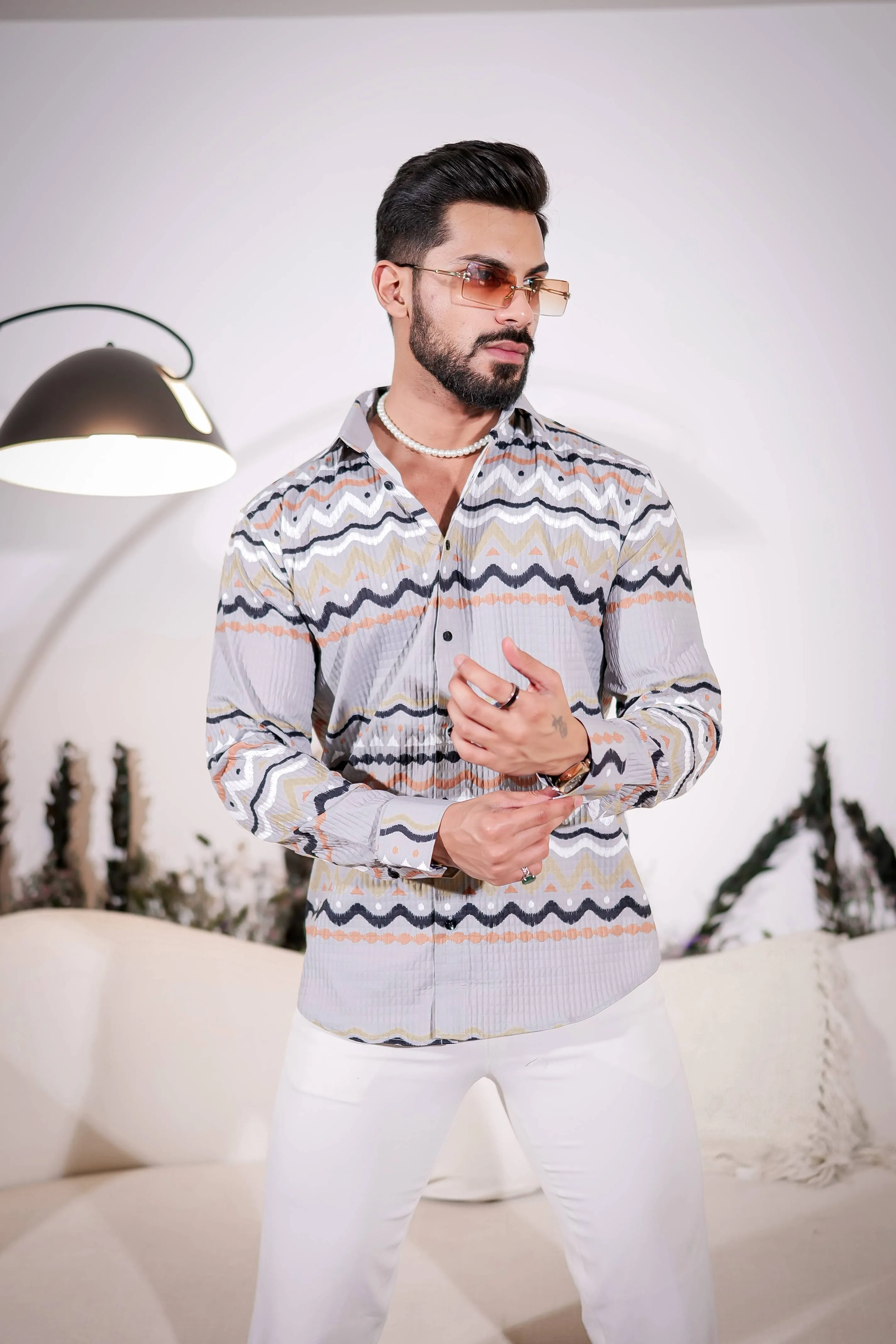 French Grey Imported Premium Shirt for Men's