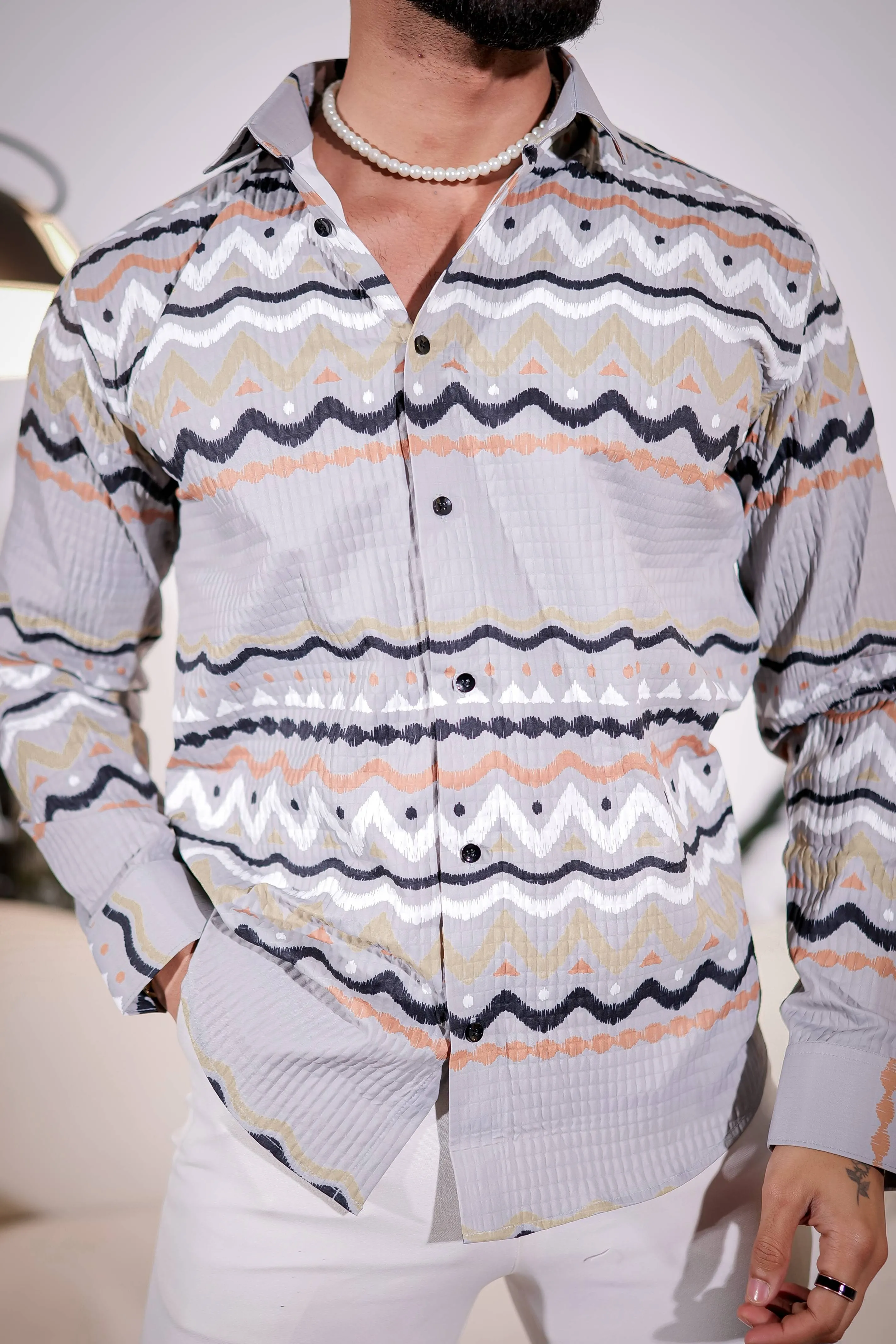 French Grey Imported Premium Shirt for Men's