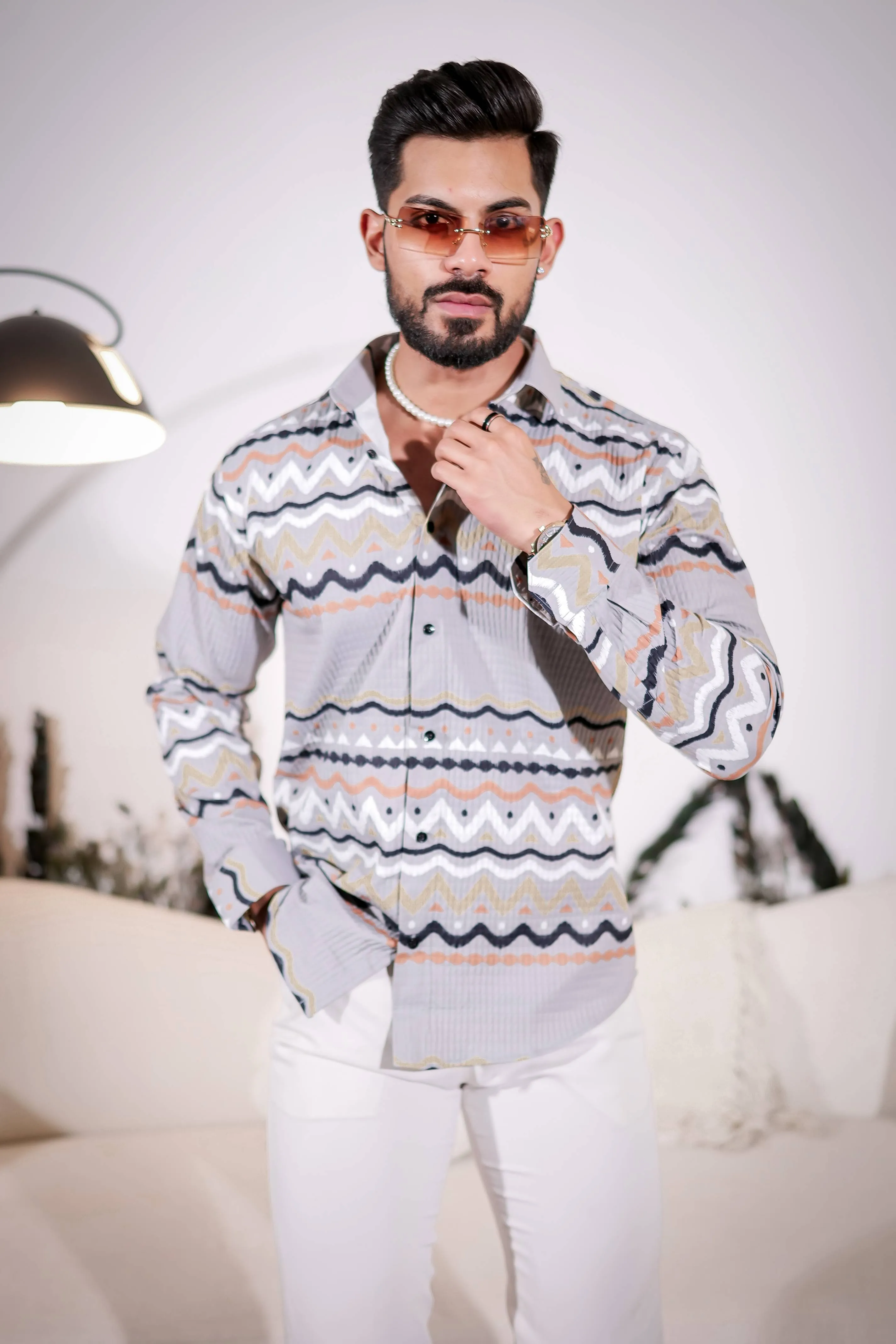 French Grey Imported Premium Shirt for Men's