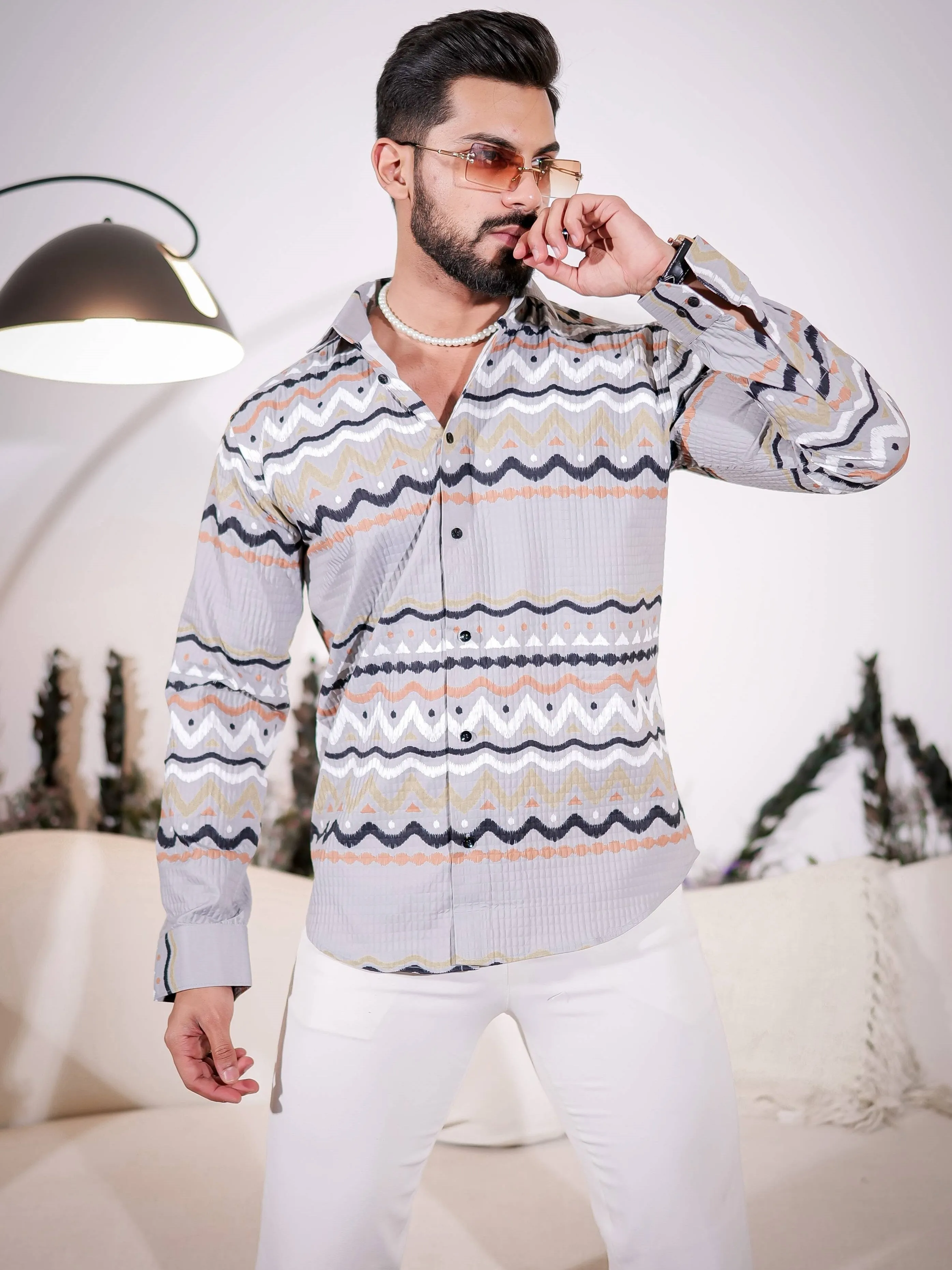 French Grey Imported Premium Shirt for Men's