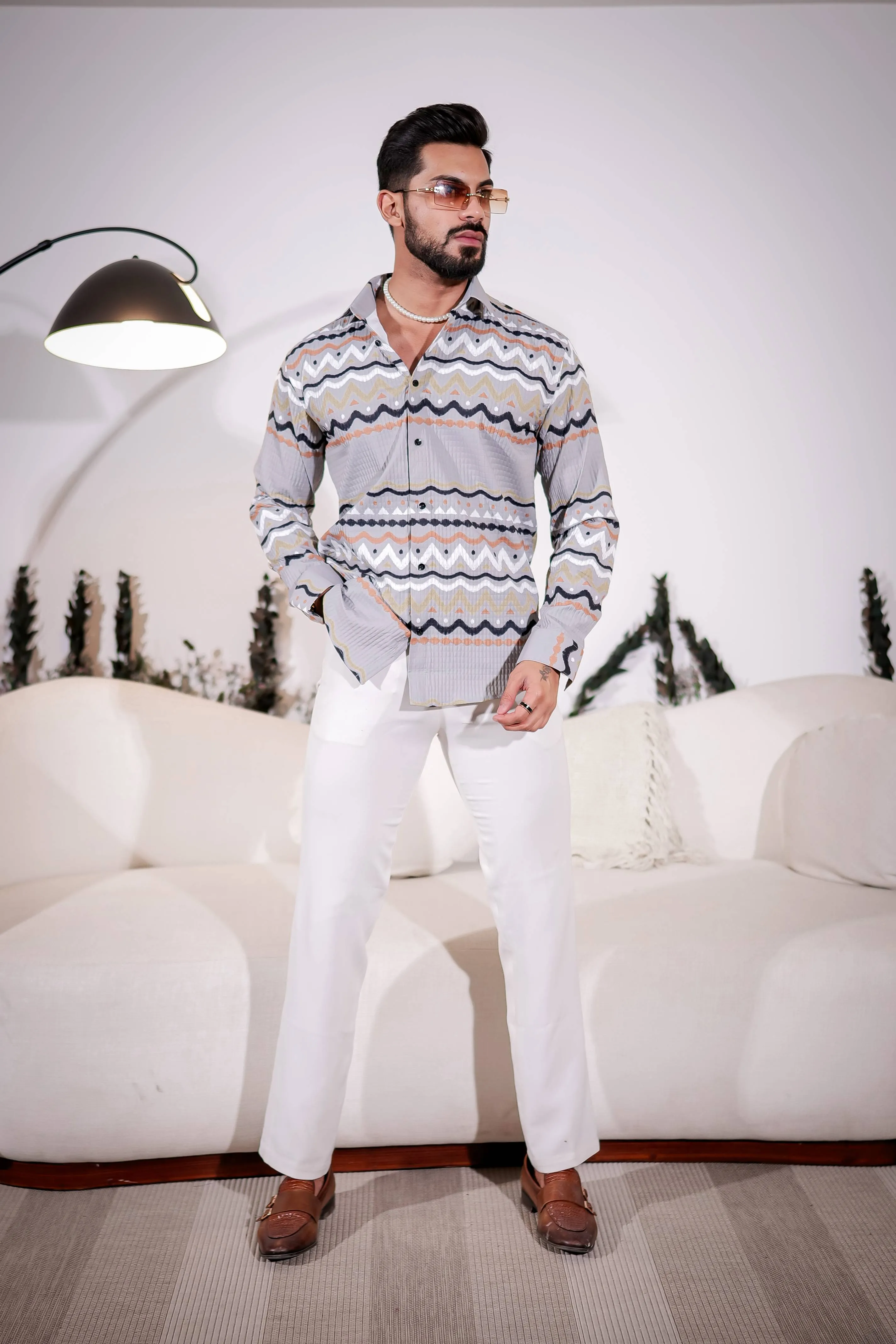 French Grey Imported Premium Shirt for Men's