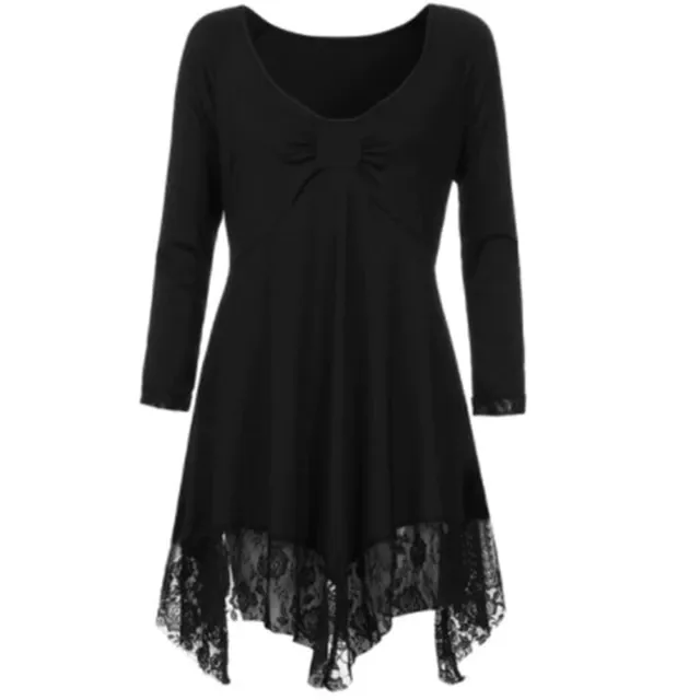 Funki Buys | Shirts | Women's Plus Lace Patchwork Tunic Top