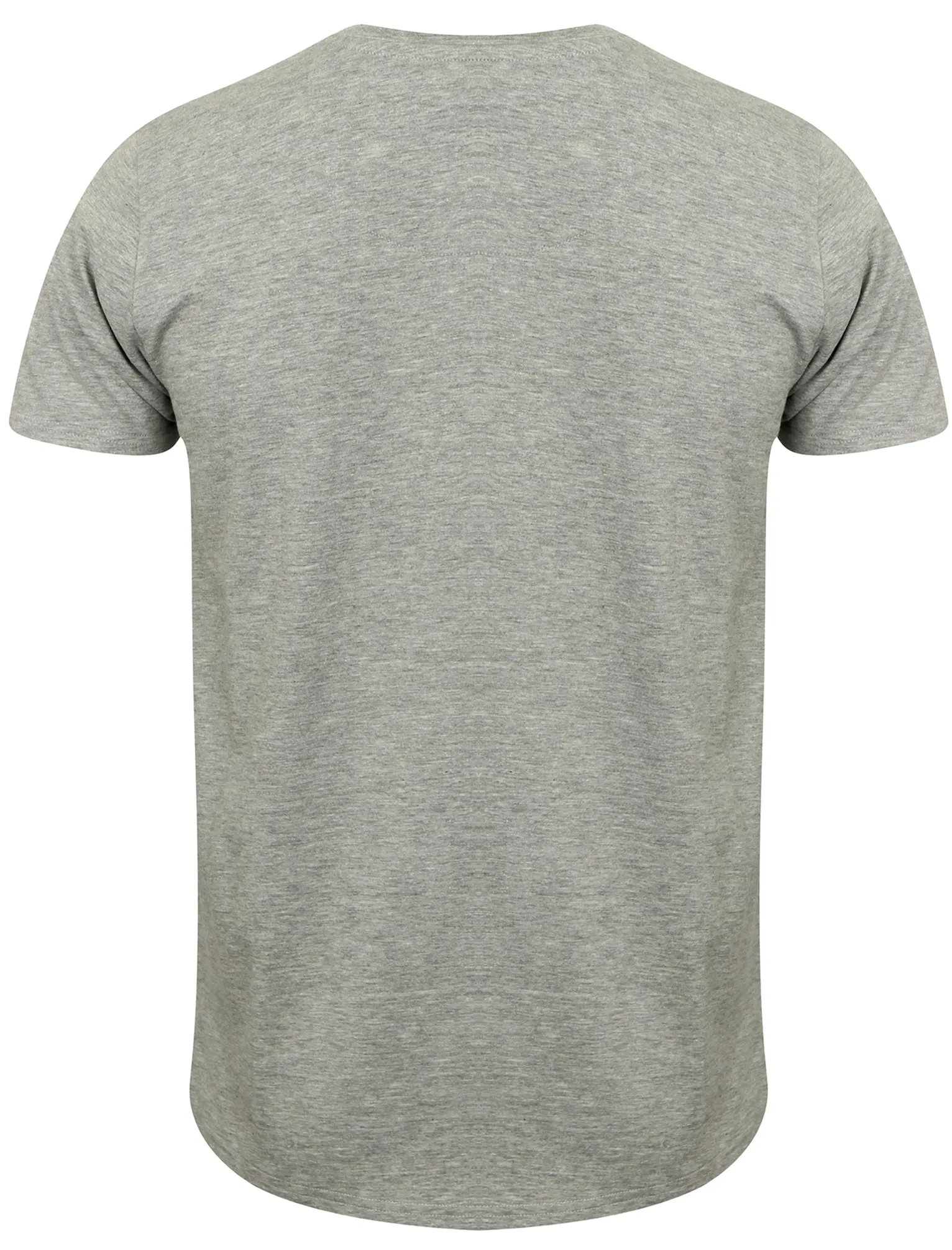 Glengall Short Sleeve Henley Neck Cotton T-Shirt in Light Grey Marl - Le Shark