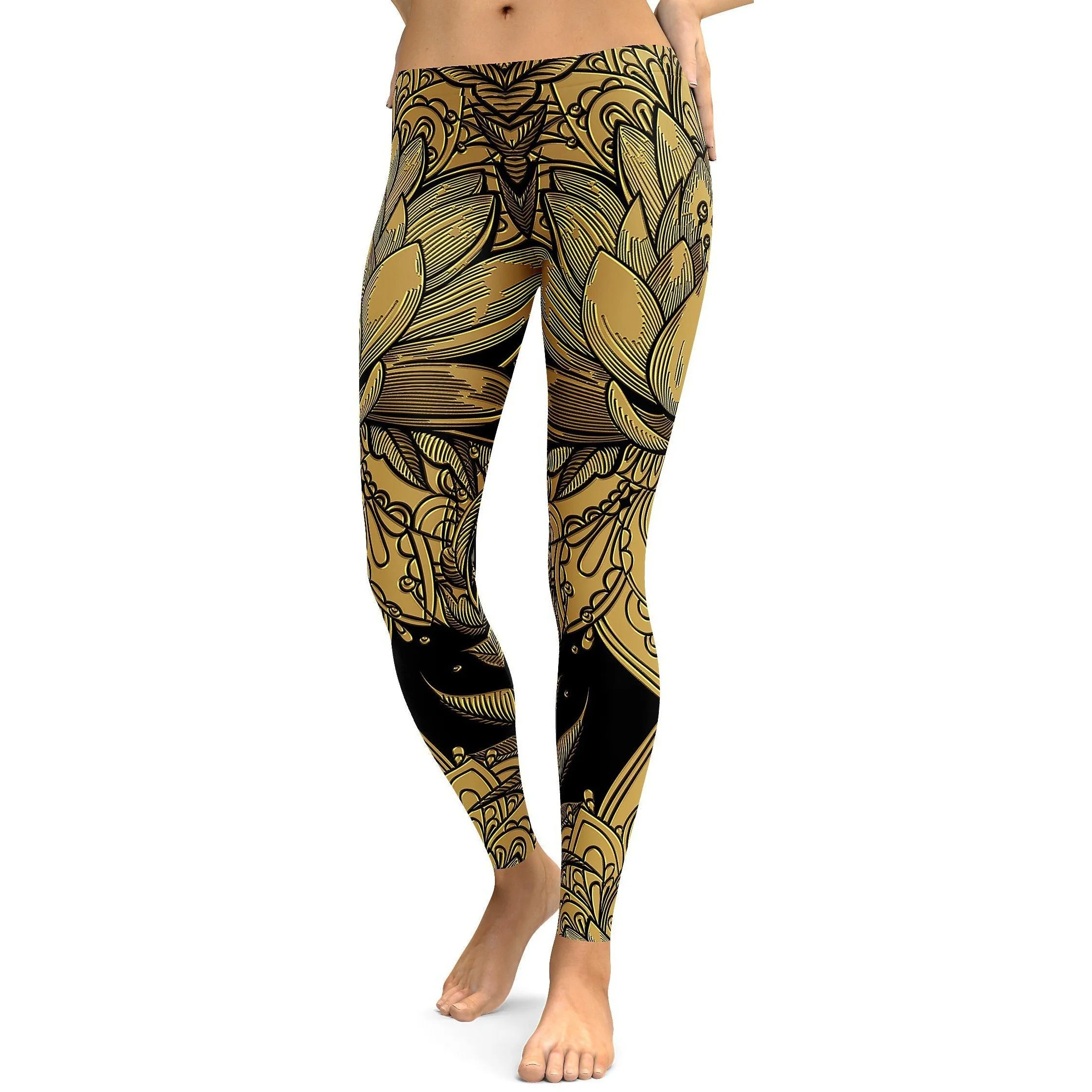 Golden Lotus Leggings