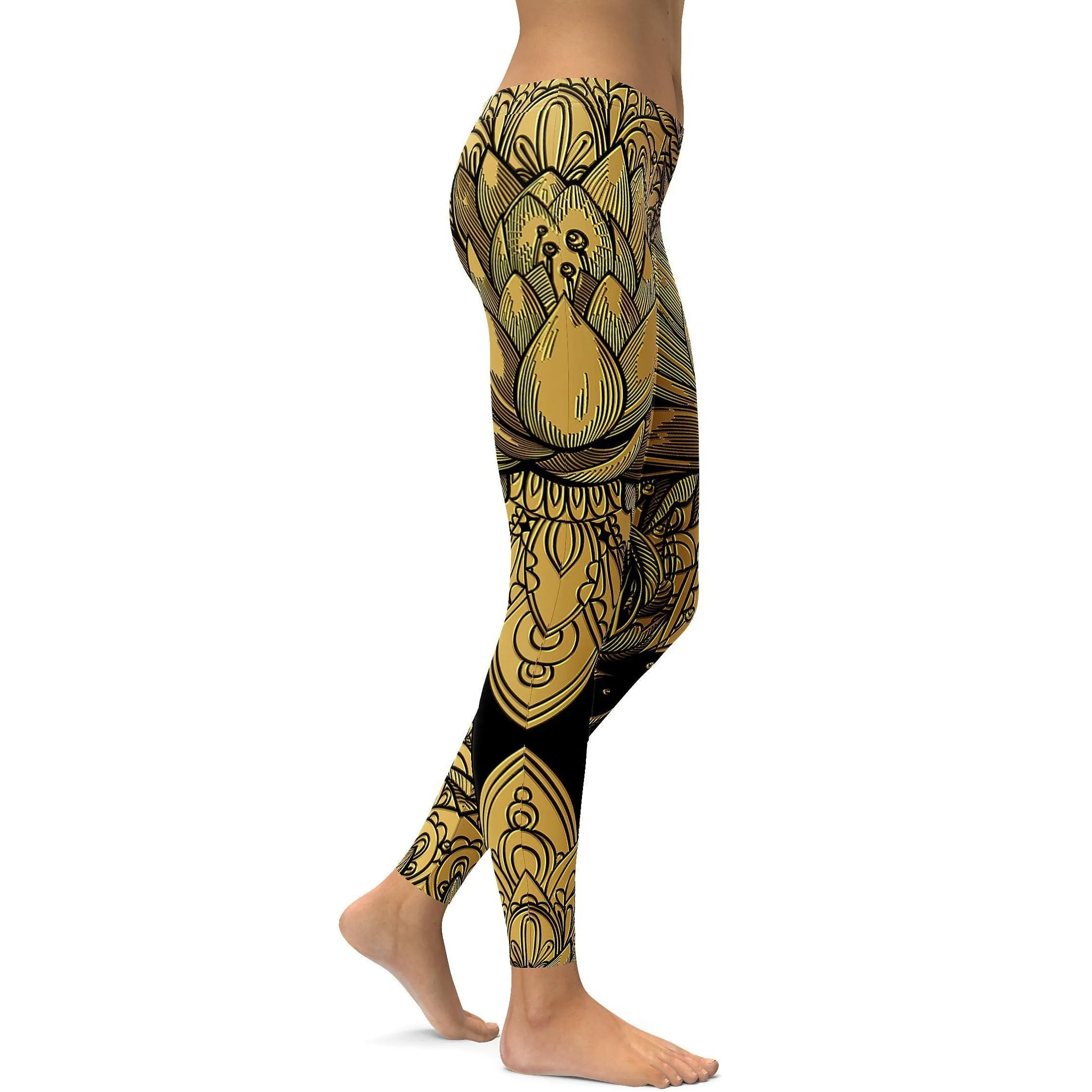 Golden Lotus Leggings