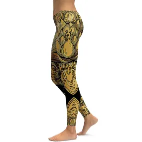 Golden Lotus Leggings