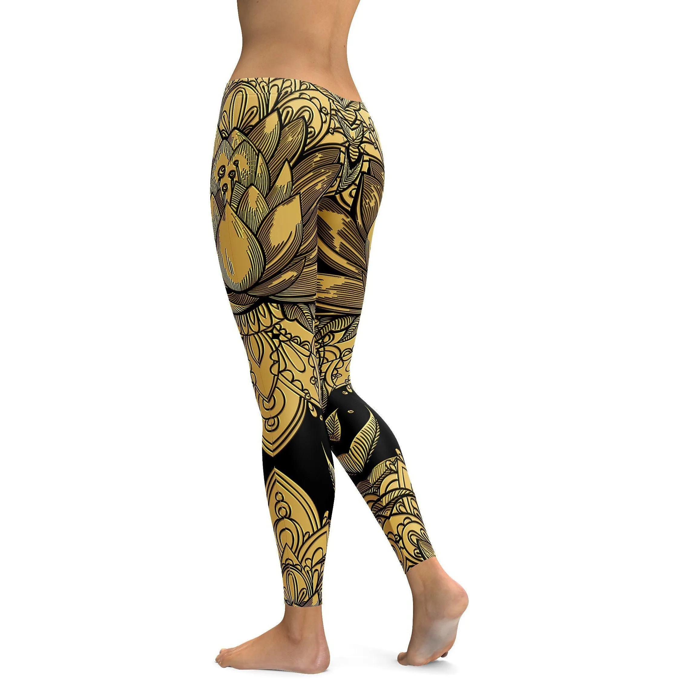 Golden Lotus Leggings