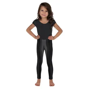 Gray Vertical Stripe Youth Leggings, Printed Kid's Girls Workout Tight s- Made in USA/ EU