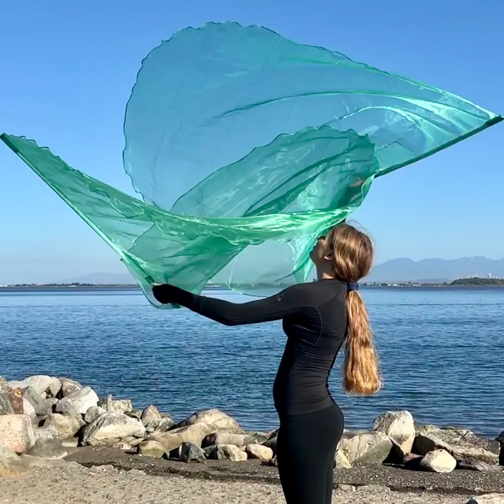 Green Sheer Worship Flags