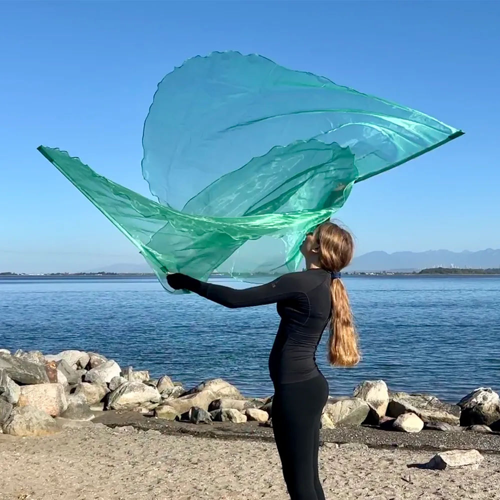 Green Sheer Worship Flags