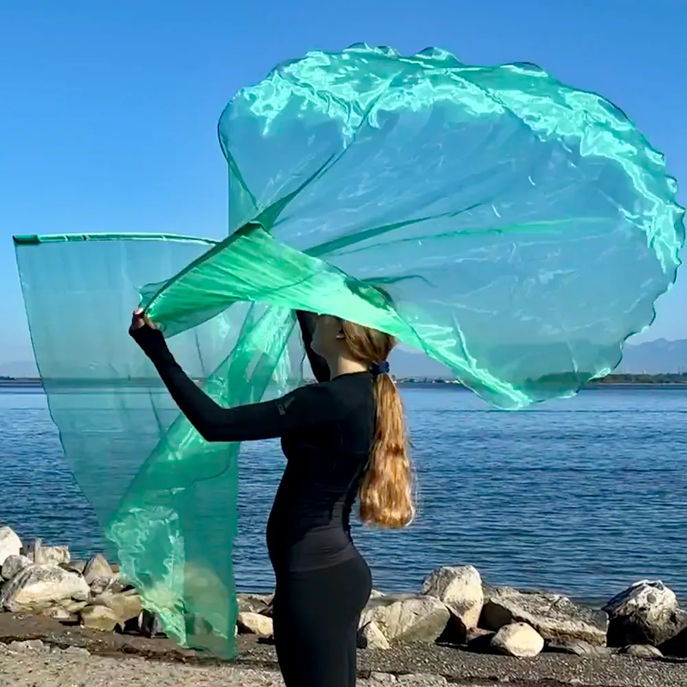 Green Sheer Worship Flags