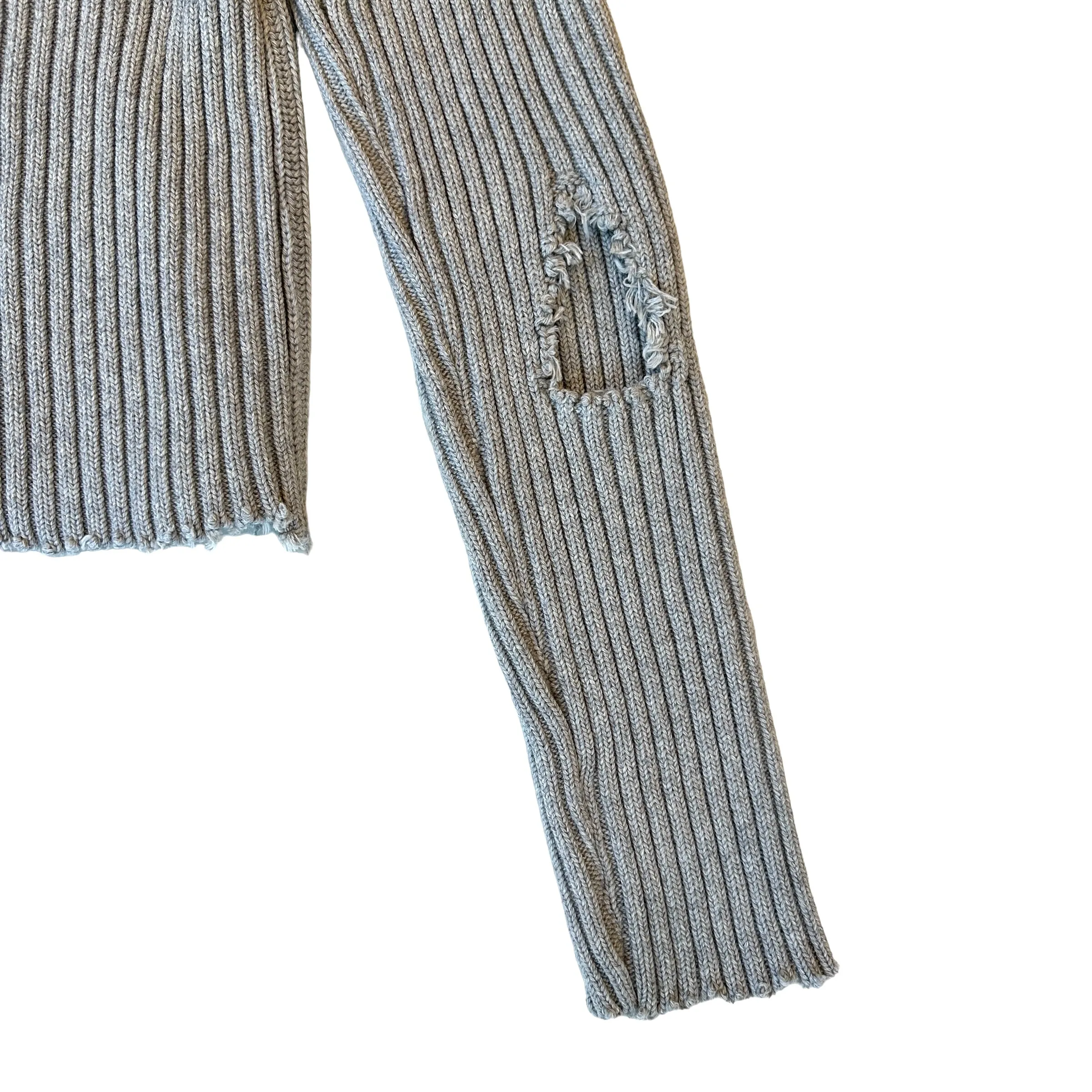 Grey Distressed Sweater - XS