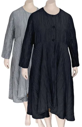 GRIZAS Crinkled Flared Hem Coat / Jacket