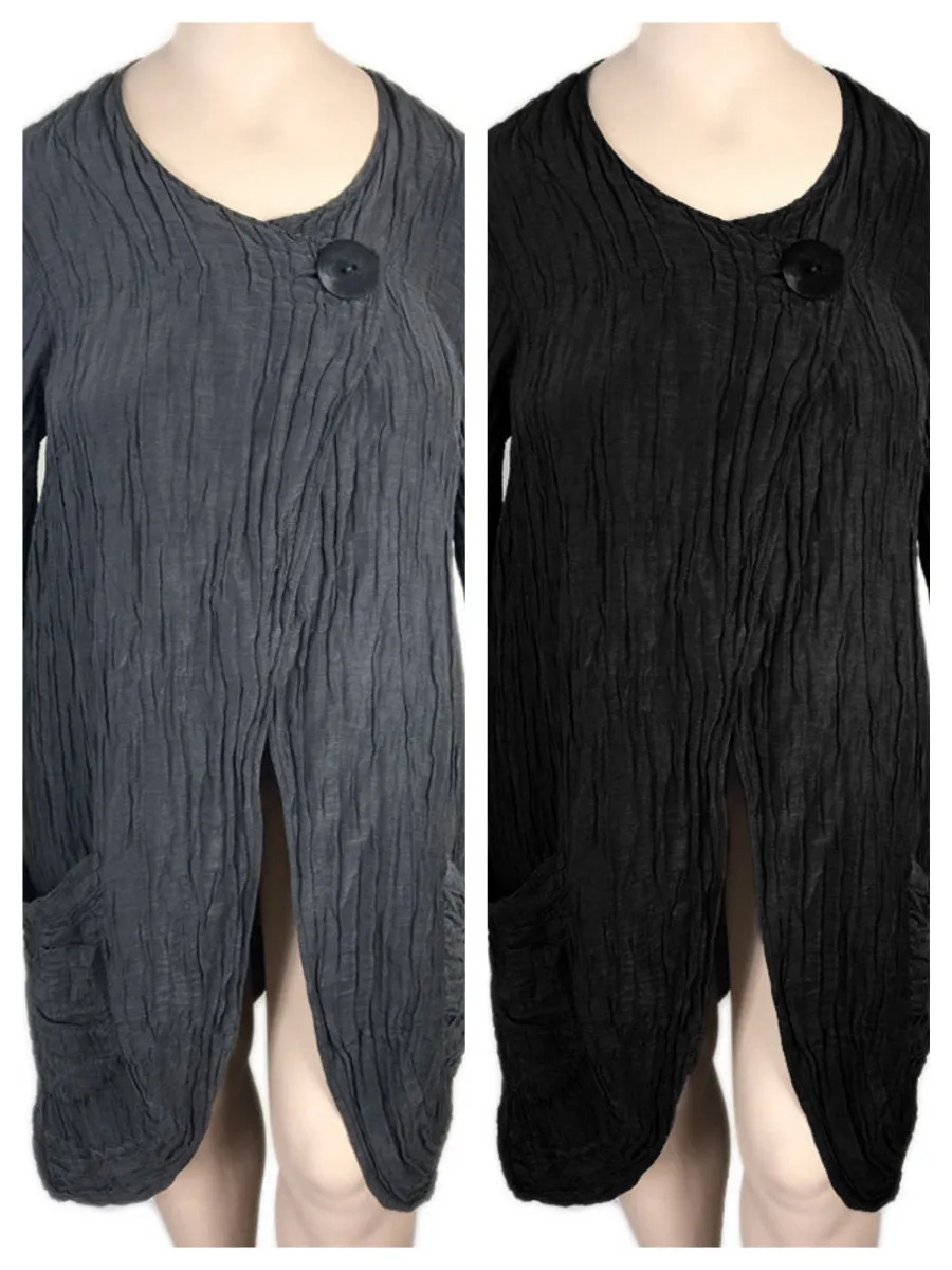 GRIZAS Long Silk Blend Elliptical Jacket