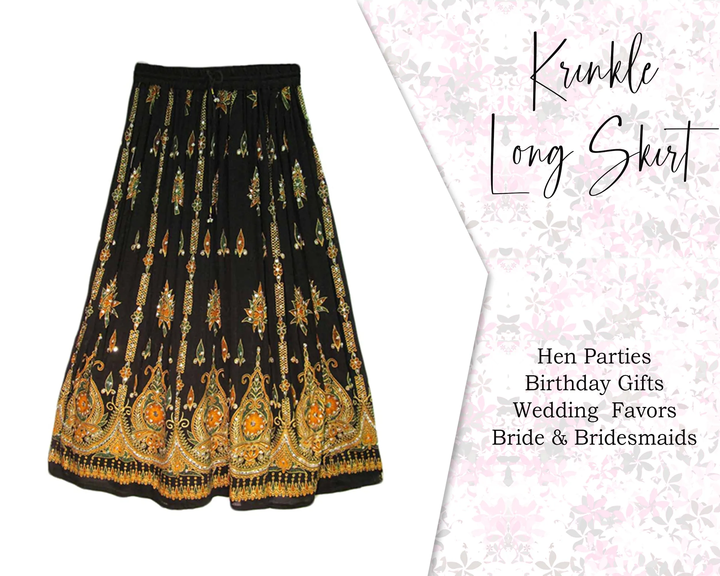 Gypsy retro Long Tie dye Multi color skirt Indian falda Rock, kjol boho , Indian Women Crinkle skirt ,Women Ethic Hippi Skirt